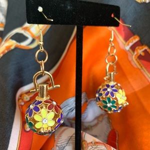 flower locket earrings